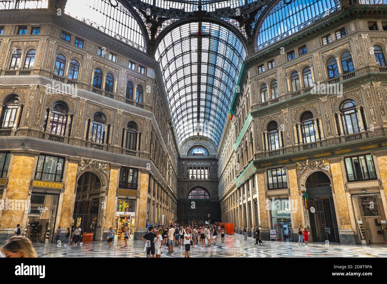 Italy, Campania, Naples, Galleria Umberto I interior, public shopping gallery and city landmark built in 1887–1891 Stock Photo