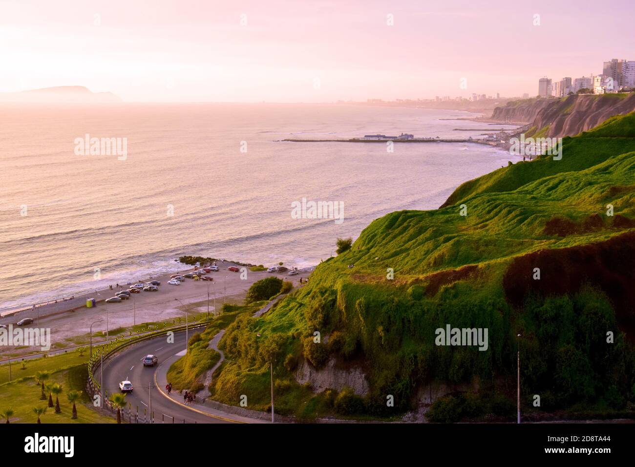 Coastline in Miraflores a district in the south of Lima, Peru Stock Photo