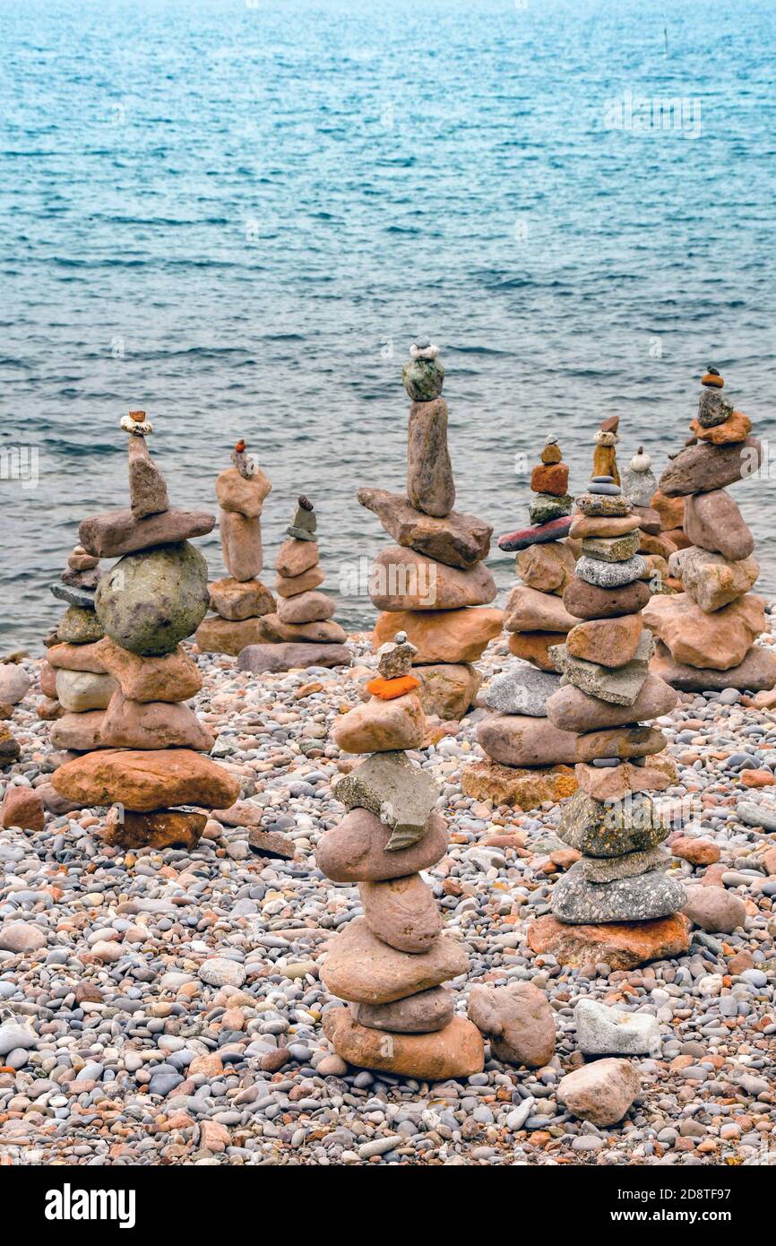 Stone towers on the beach hi-res stock photography and images - Alamy