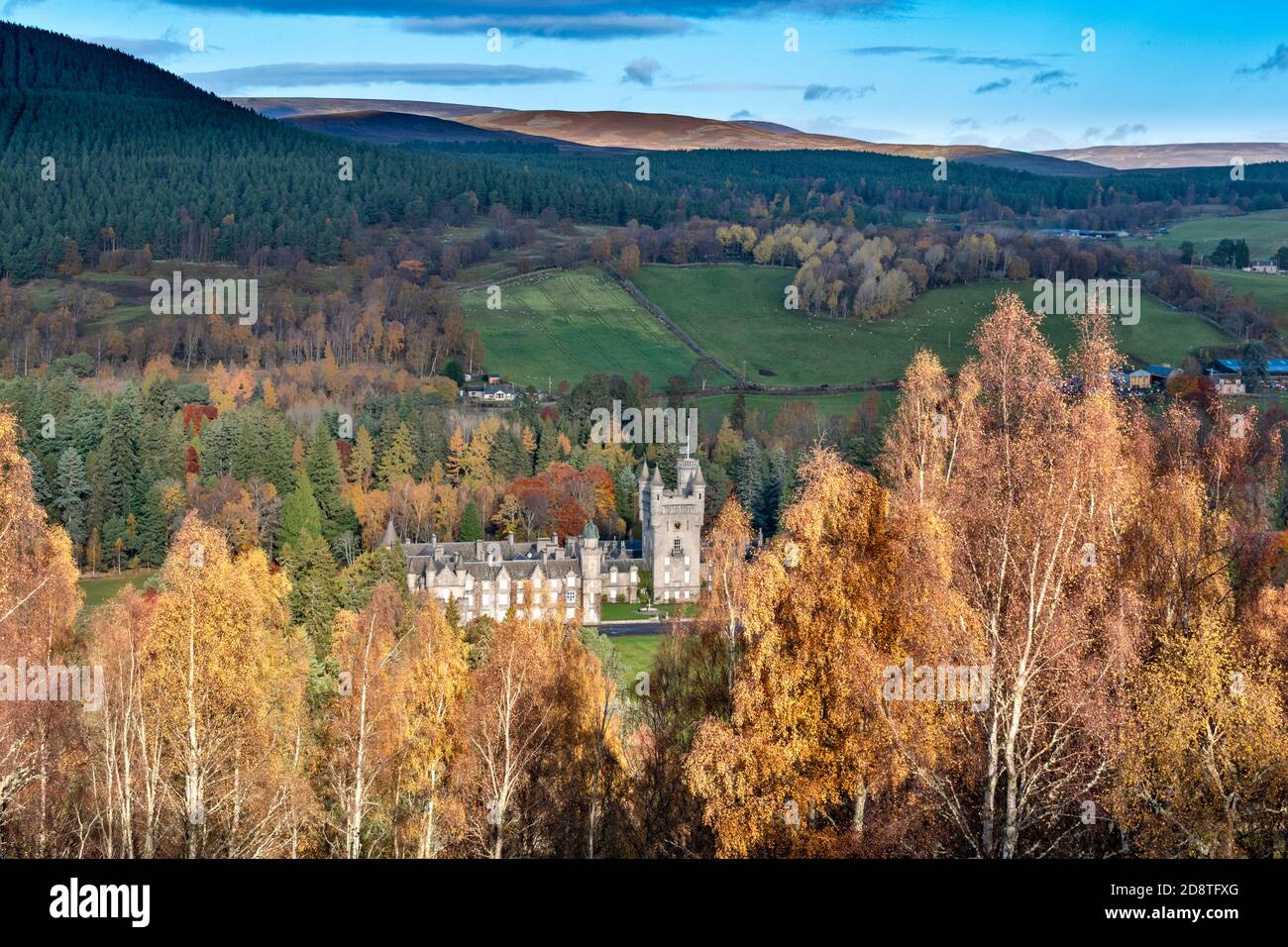 BALMORAL CASTLE AND ESTATE ABERDEENSHIRE SCOTLAND SURROUNDED BY