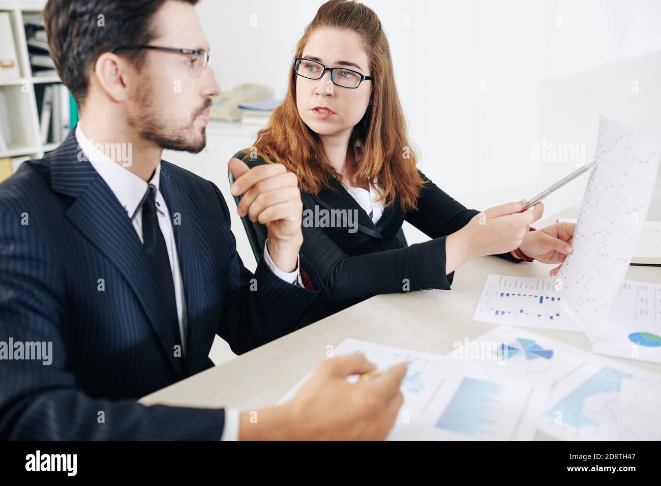 Analyzing financial data Stock Photo