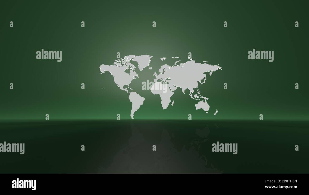 Illuminated world map in blue surroundings - Illuminated World Map In Blue Surroundings 2D8THBN