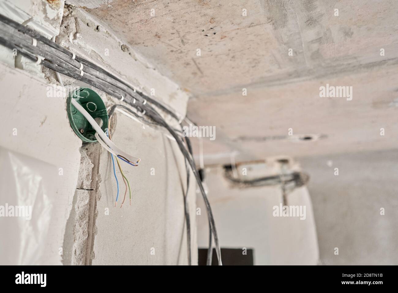 Installation Of Junction Box High Voltage Professional Draft   Installation Of Junction Box High Voltage Professional Draft Electrical Wiring In House Or Apartment During Repair Concept Distribution Of 2D8TN1B 