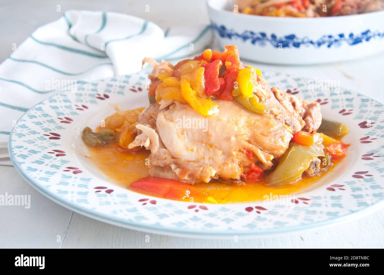 Chicken with sweet pepper Stock Photo