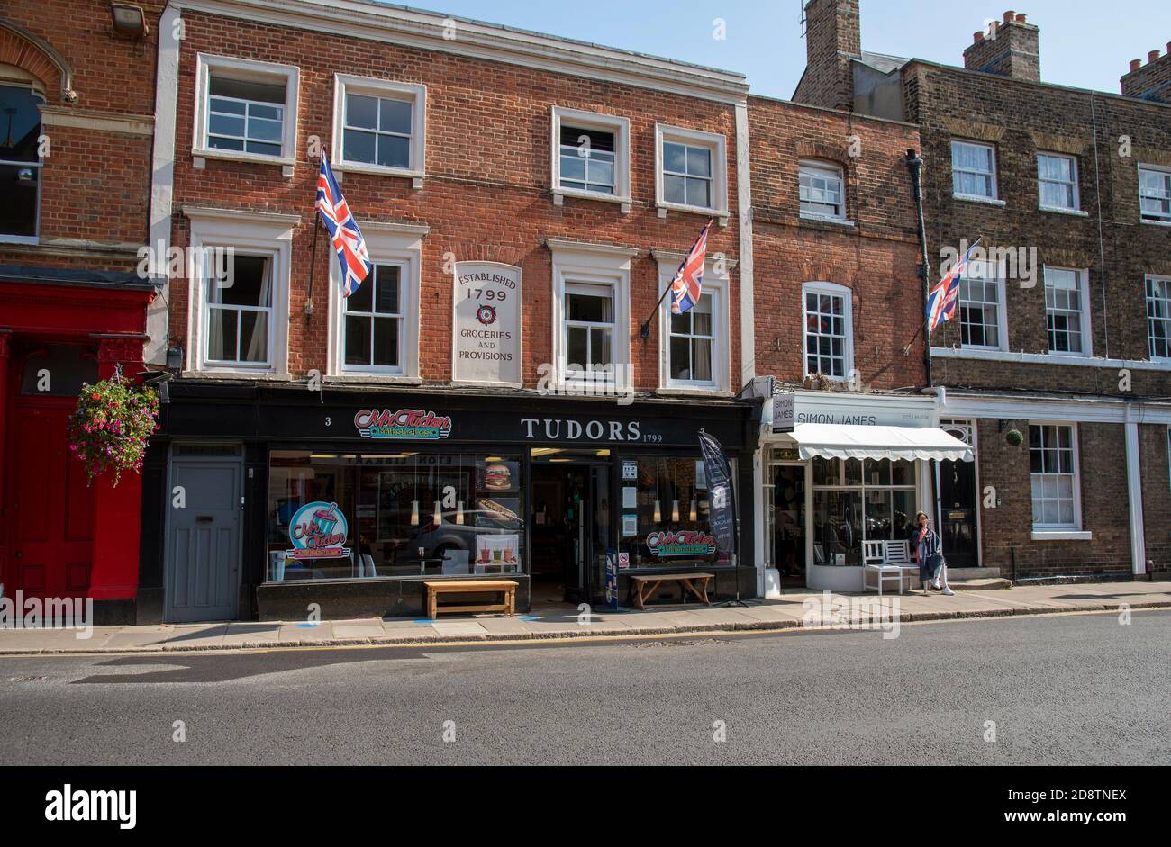 Eton, Buckinghamshire, England, UK. Eton High Street shops in this