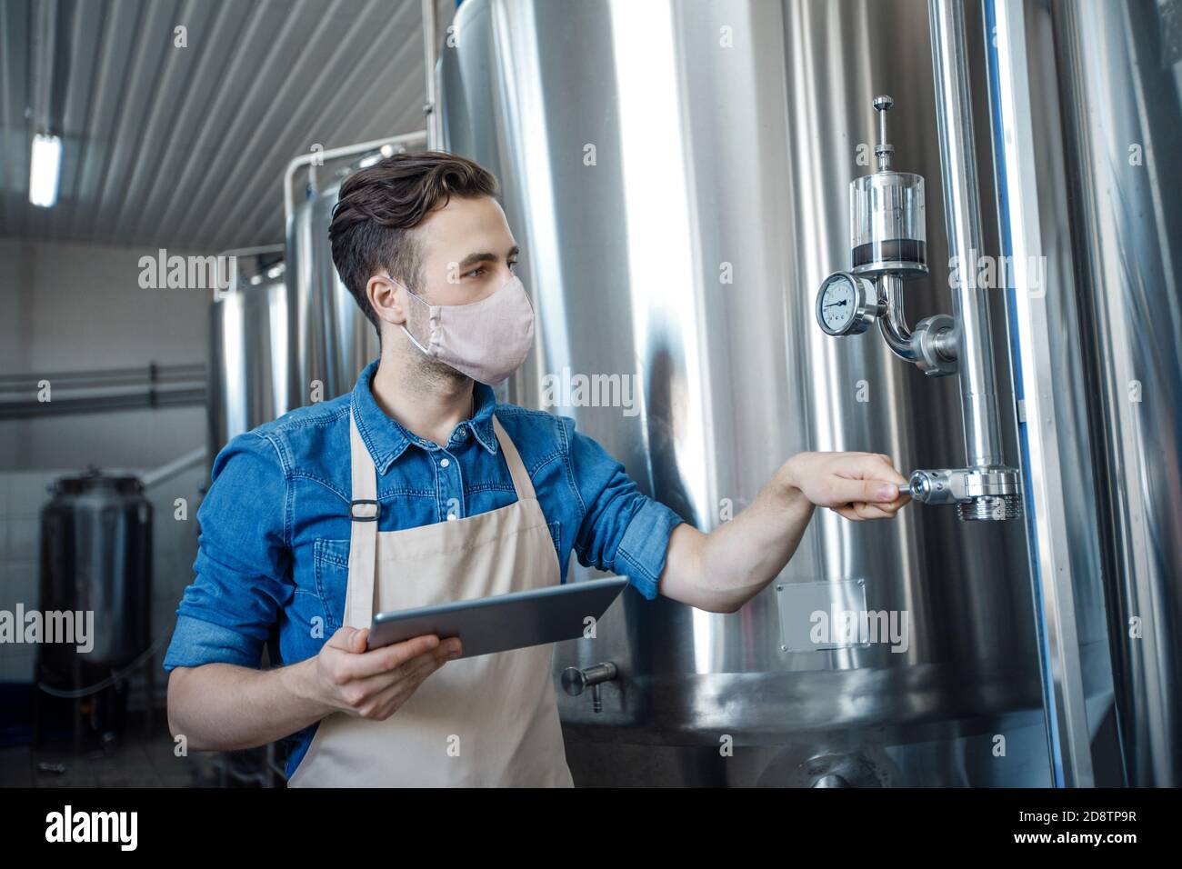 Small business, startup and modern craft brewery Stock Photo
