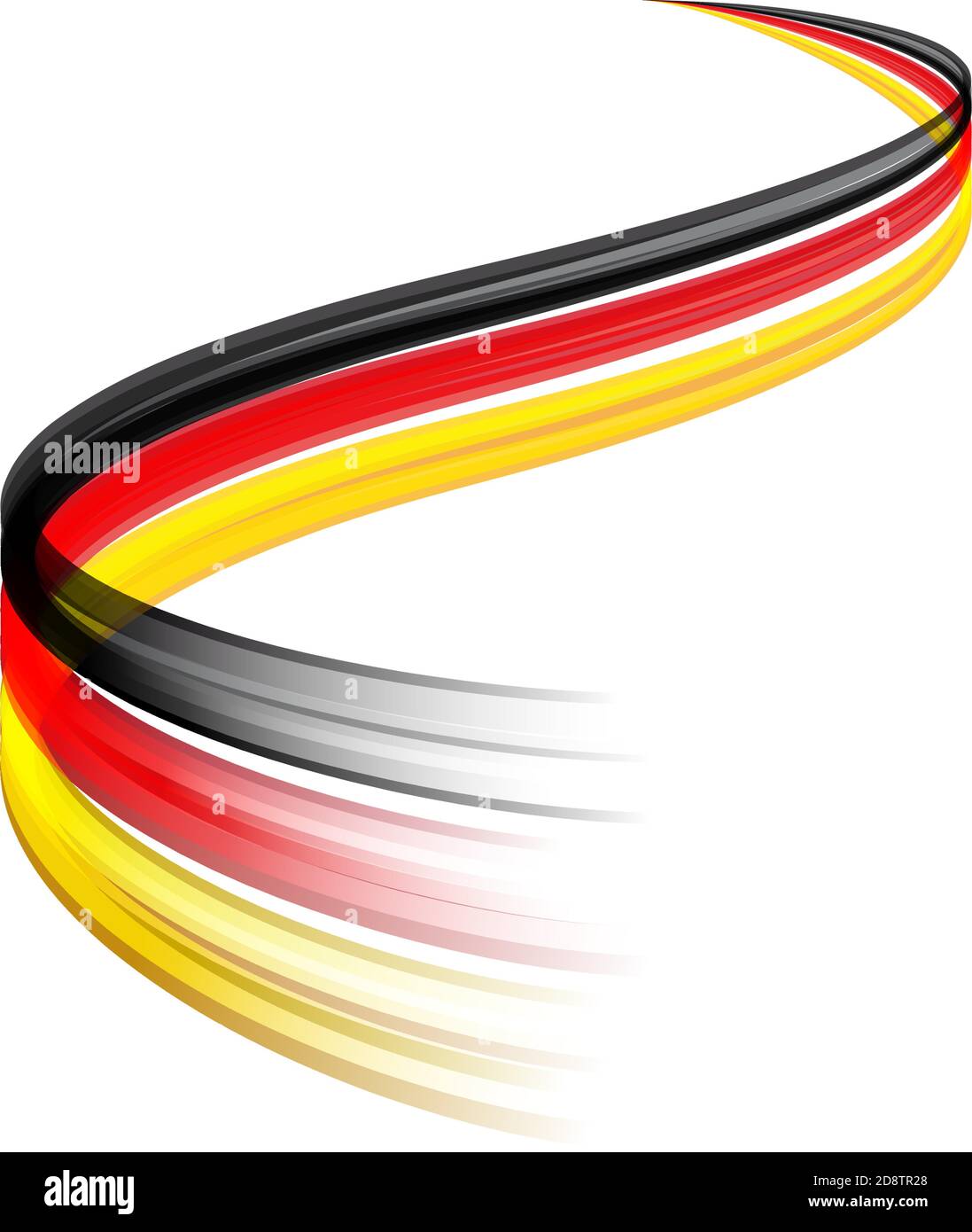 Abstract vector wake moving, dynamic german flag concept Stock Vector