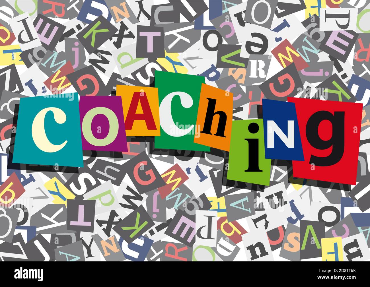 coaching, anonymous message in flat design Stock Vector