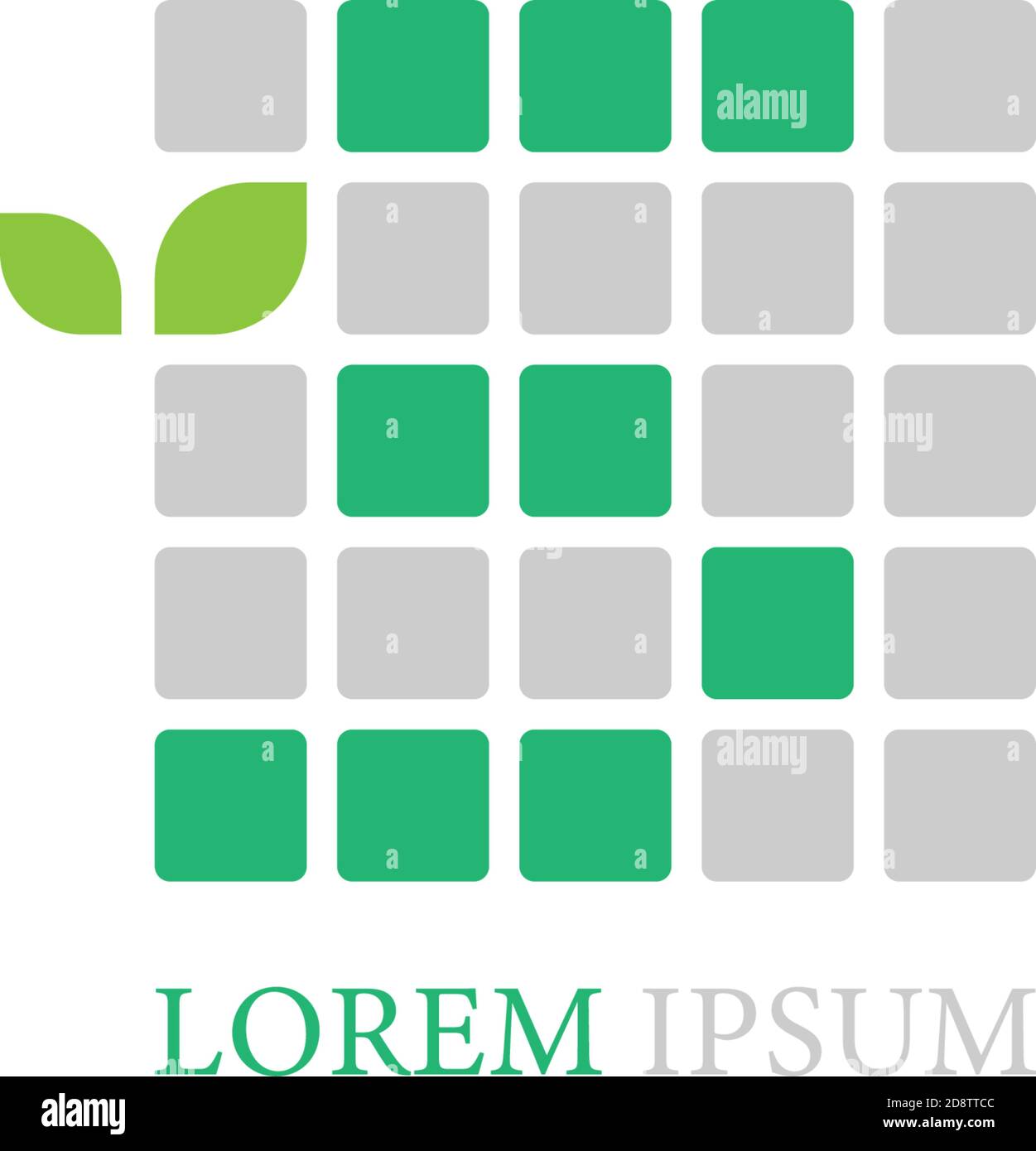 Letter S logo icon with leafs on squares design vector Stock Vector