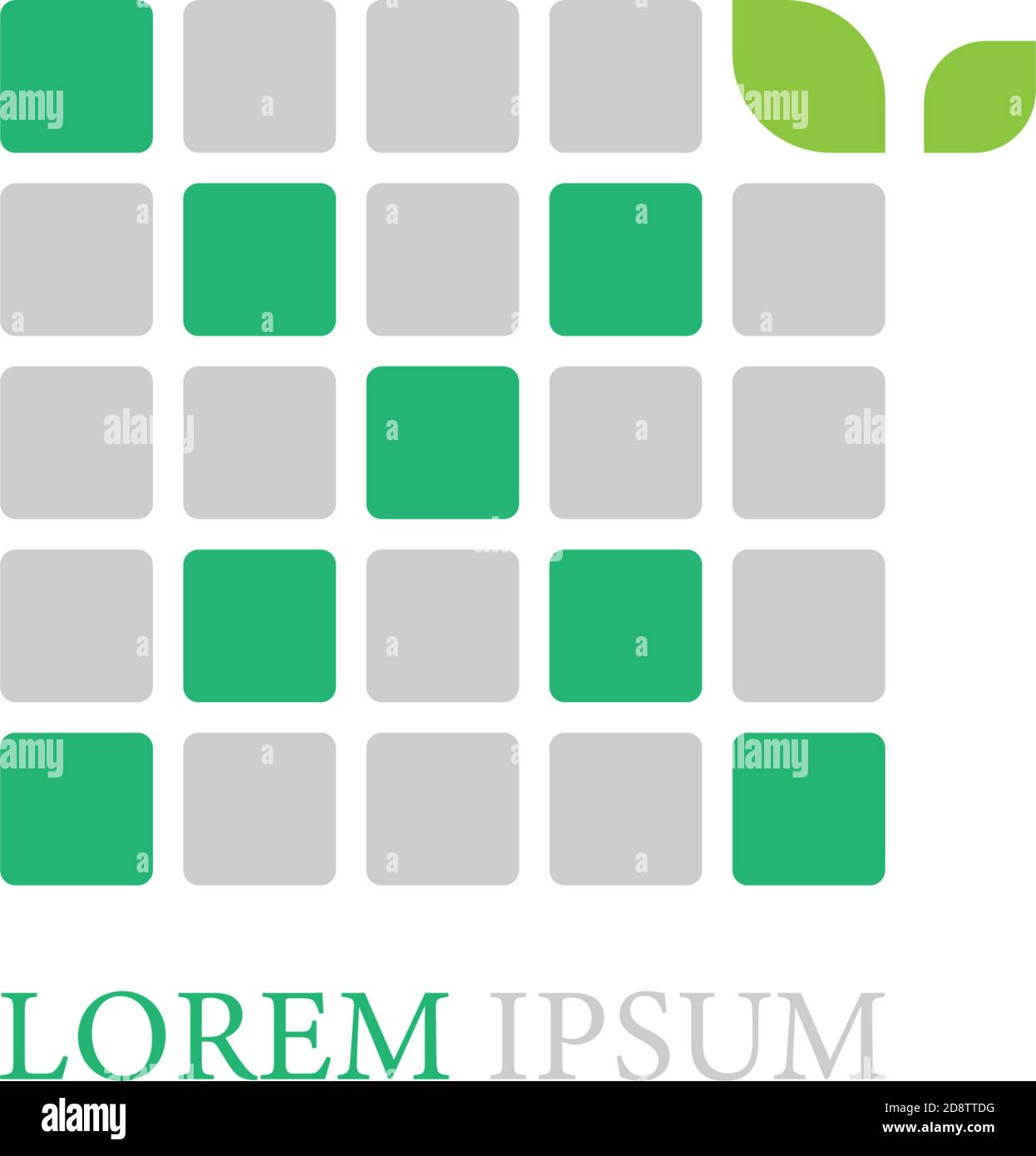 Letter X logo icon with leafs on squares design vector Stock Vector
