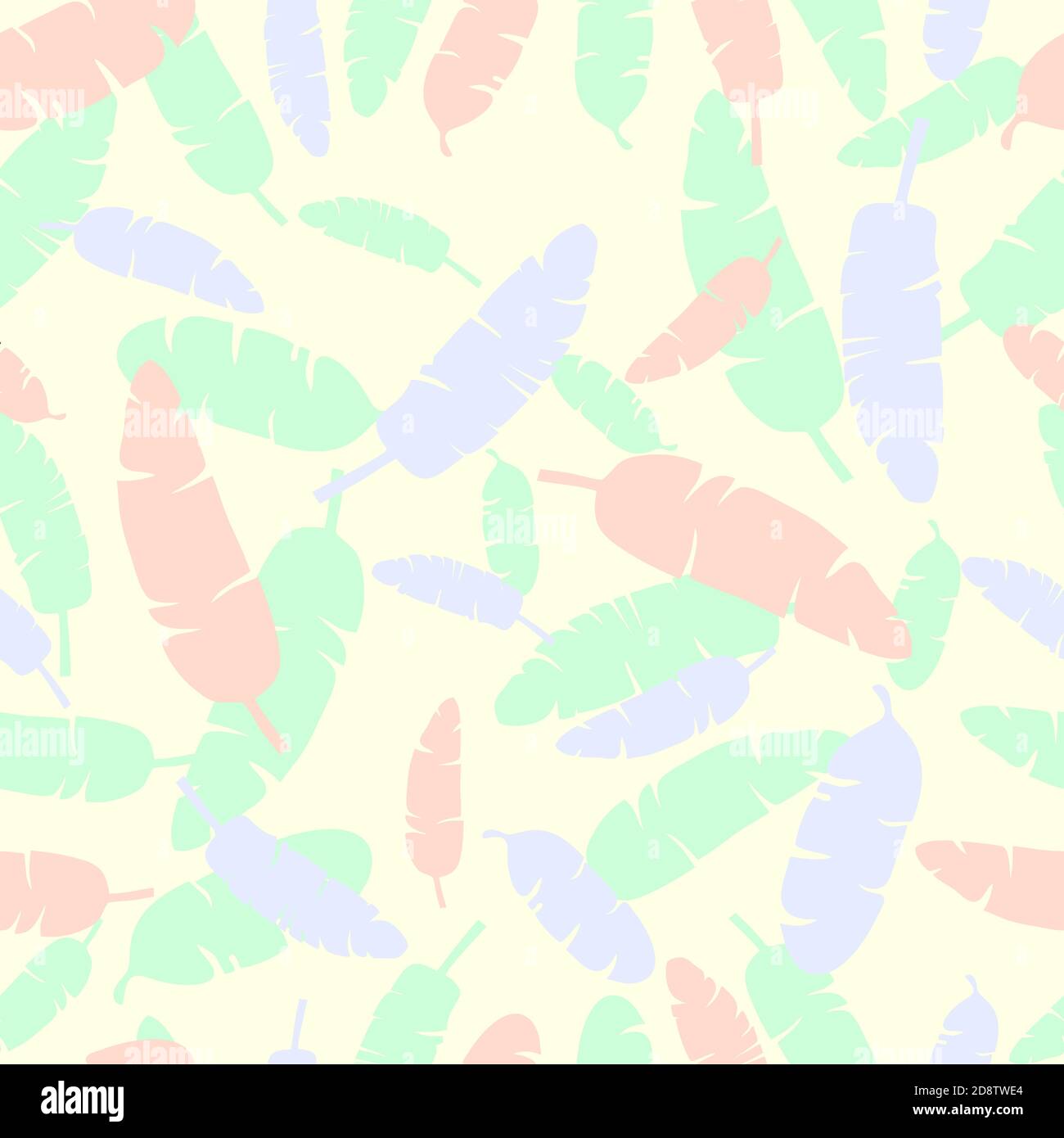 Endless pattern with colorful palm trees branches Stock Vector