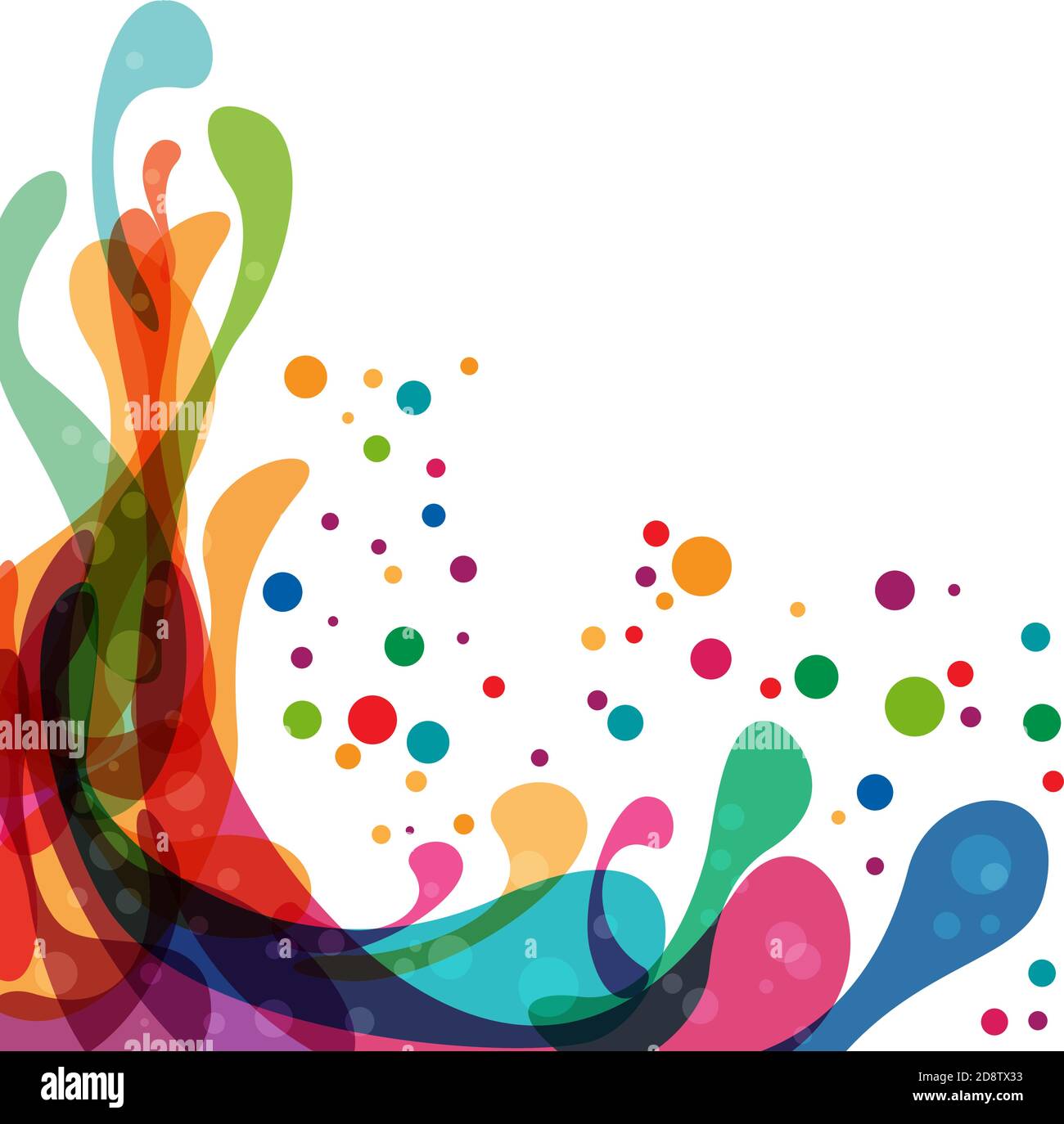 Colored splashes in abstract shape Stock Vector