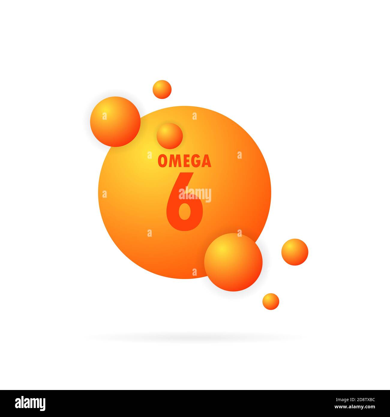 Omega 6. Fish oil capsule. Vitamin drop pill capsule. Gold essence organic nutrition. Skin care advertising realistic vector product. Vector on Stock Vector