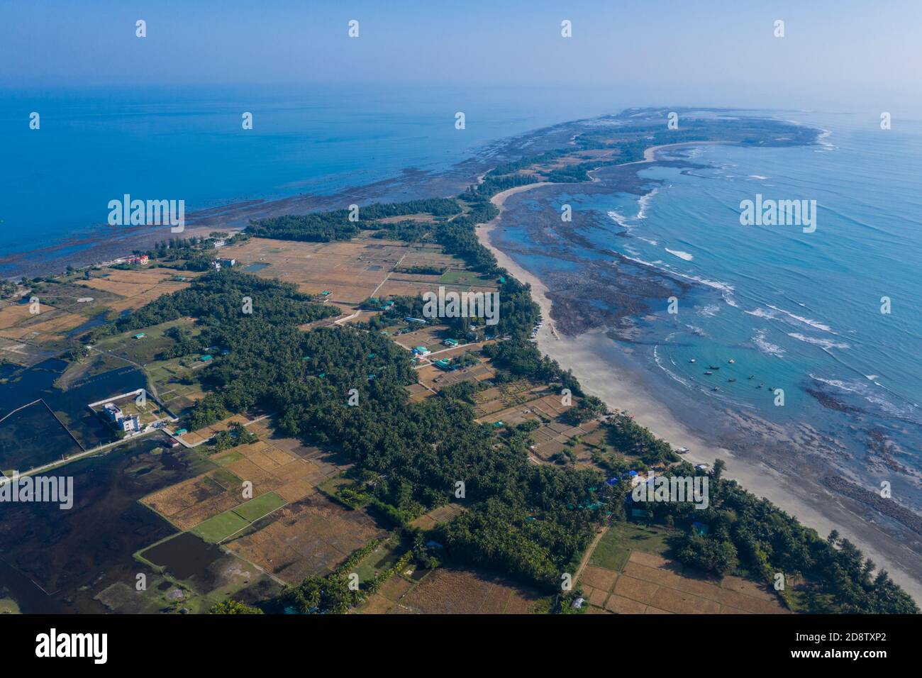 Aerial view of Chera Dwip is extreme southeast part of the Saint Martin