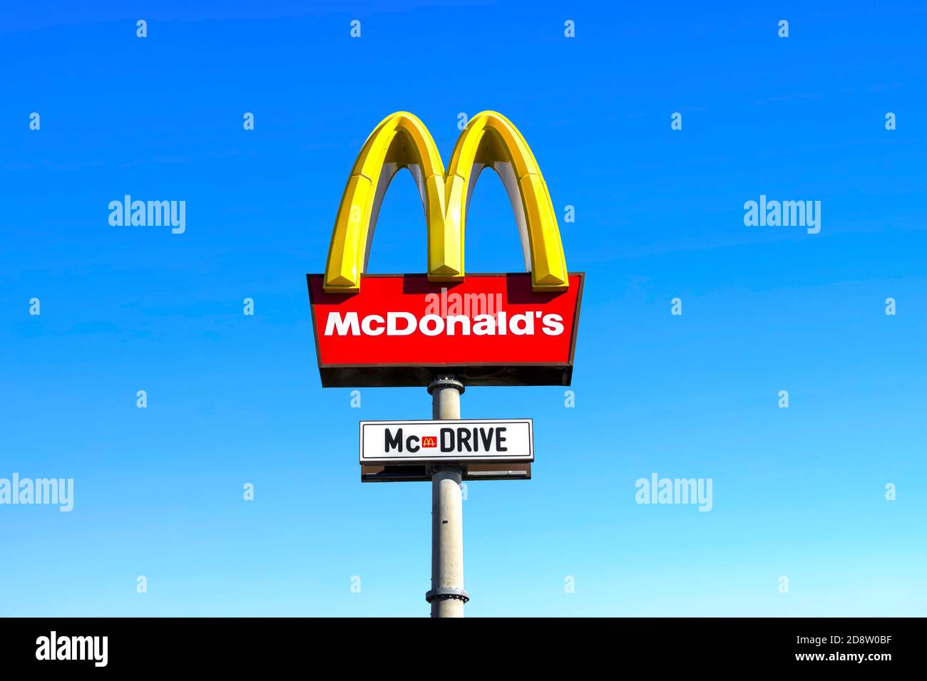 Herzogenaurach, Germany : sign of McDonalds and McDrive. McDonalds is a ...