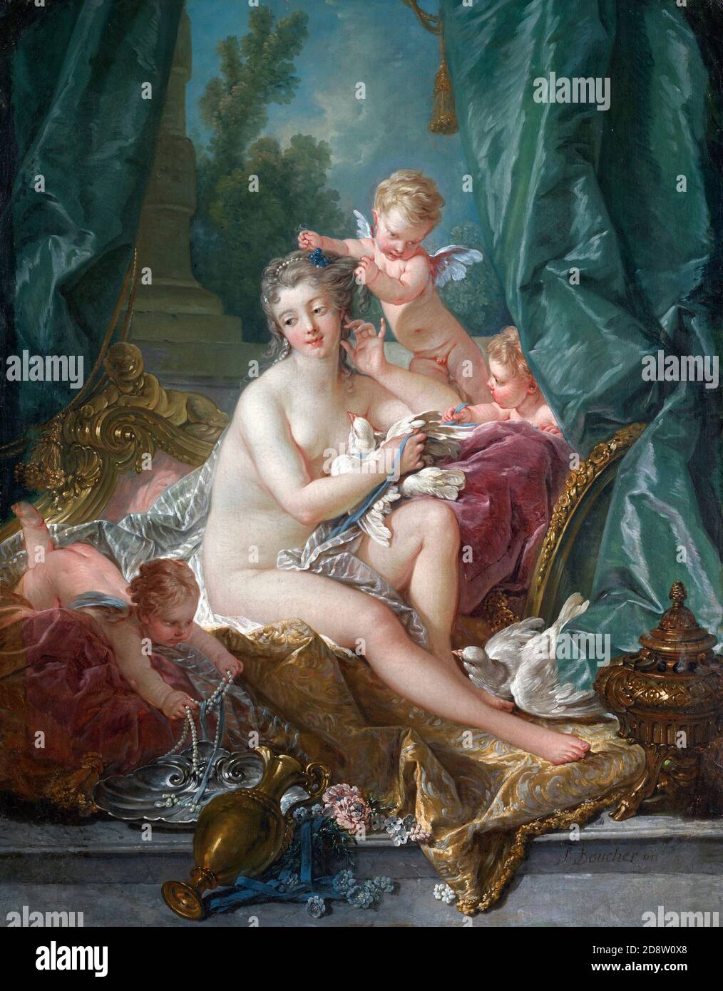 The Toilette of Venus by Francois Boucher (1703-1770), oil on canvas, 1751 Stock Photo
