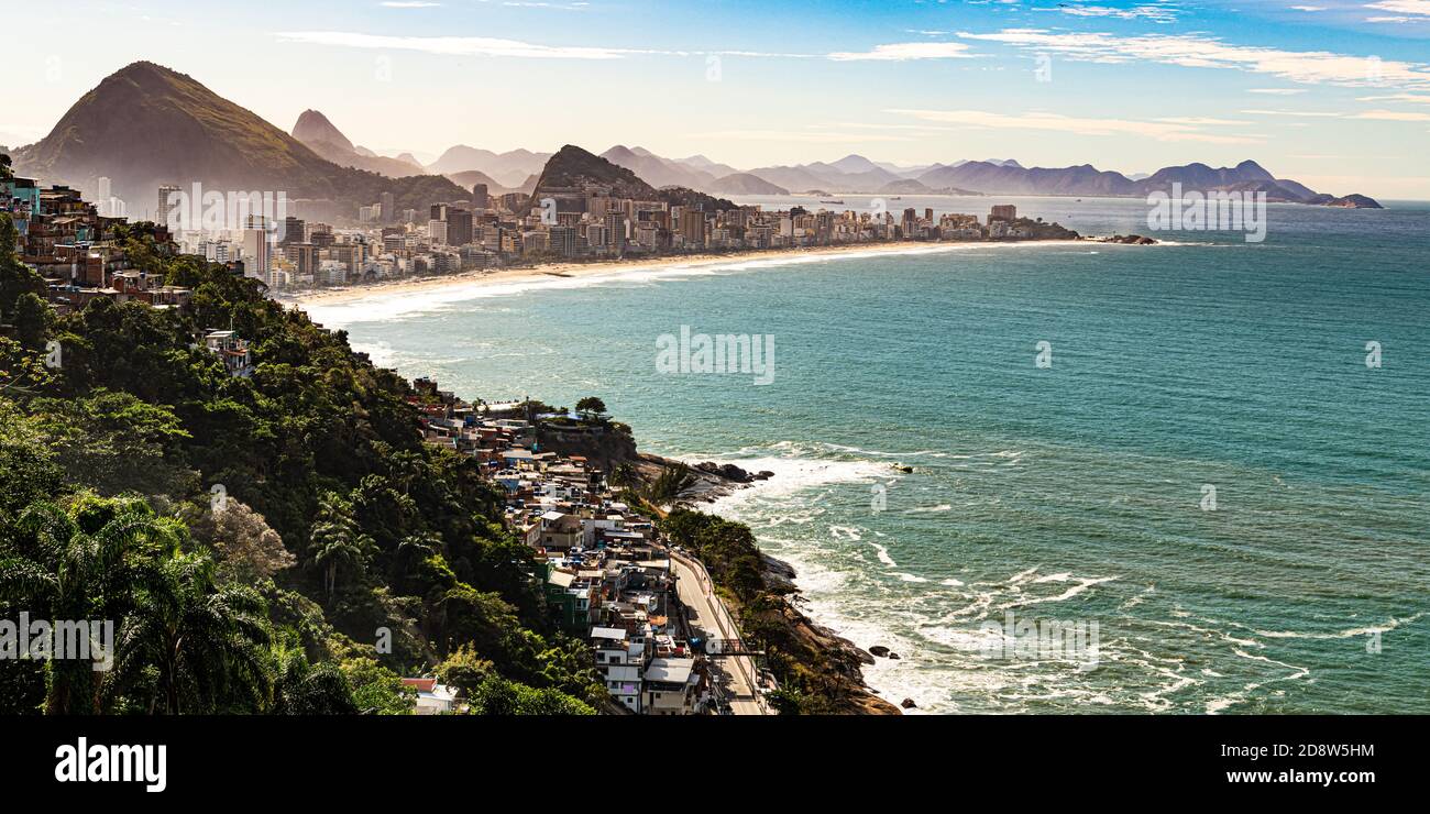 Rio de Janeiro shot from Vidigal early in the morning Stock Photo