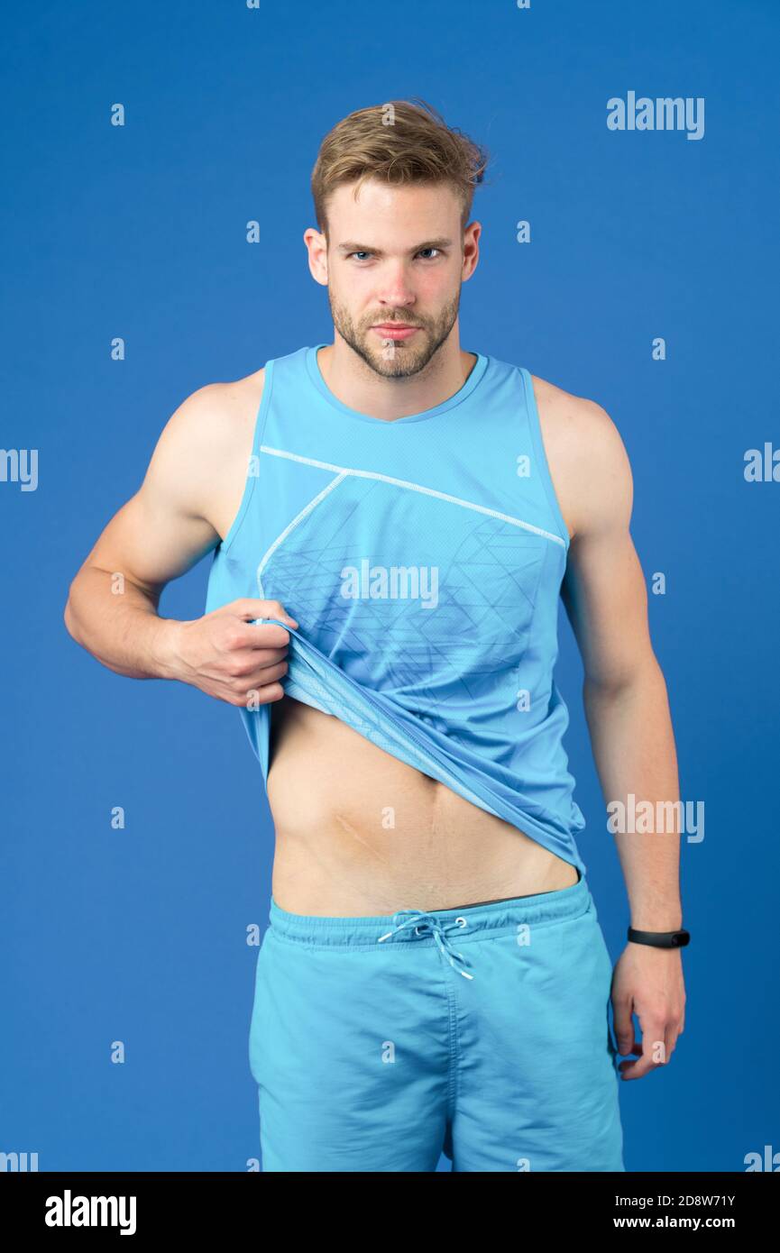 Scars adorn man. Guy handsome unshaven with scar after surgery on