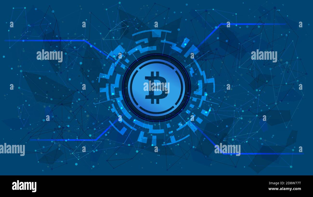 Wrapped Bitcoin WBTC token symbol of the DeFi project in a digital circle  with a cryptocurrency theme on a blue background. Cryptocurrency icon.  Decen Stock Photo - Alamy