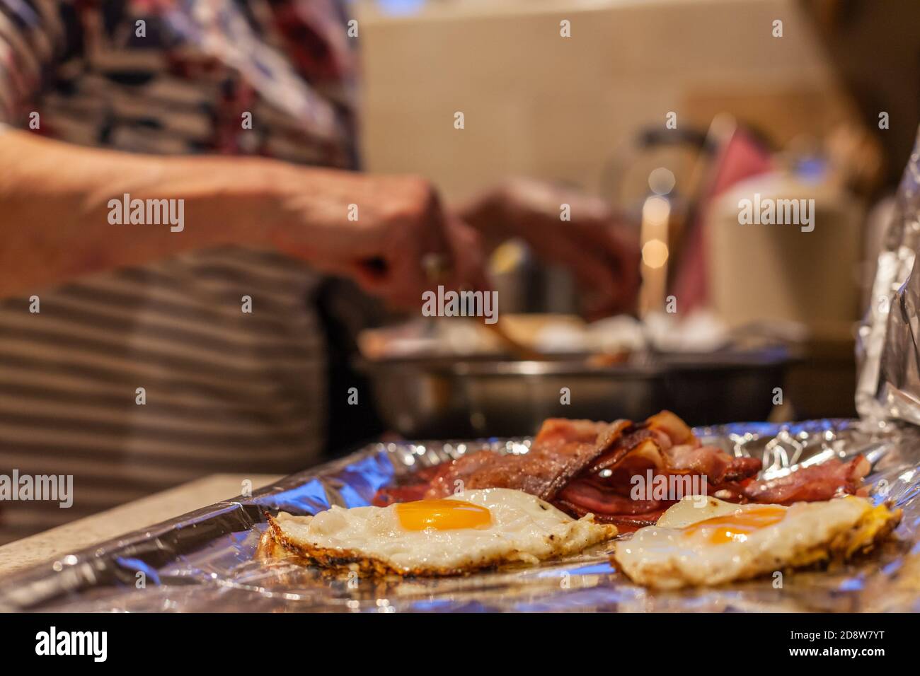Cooking an Ulster fry Stock Photo