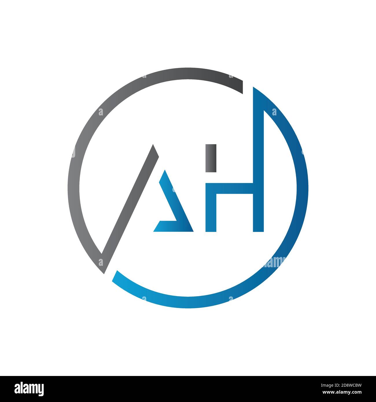 Initial AH letter Logo Design vector Template. Creative Letter AH Logo Design Stock Vector