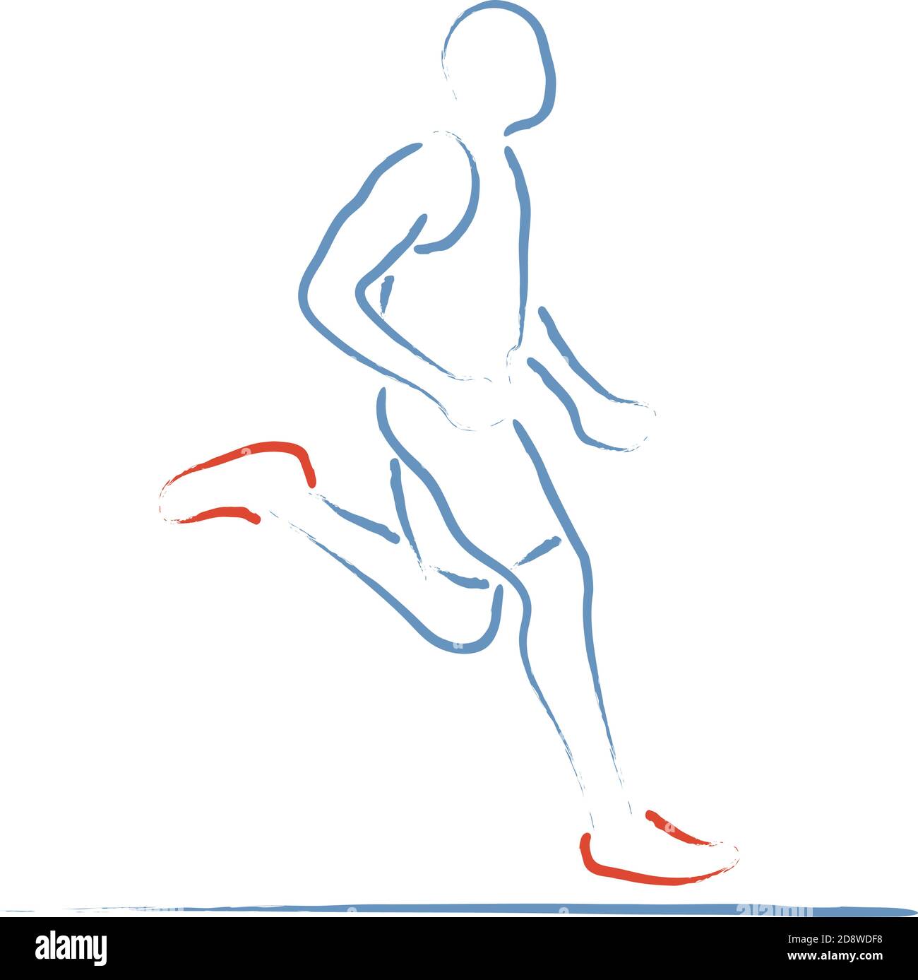 One Line Drawing Athlete Running Fast Stock Vector (Royalty Free)  1315096901, Shutterstock
