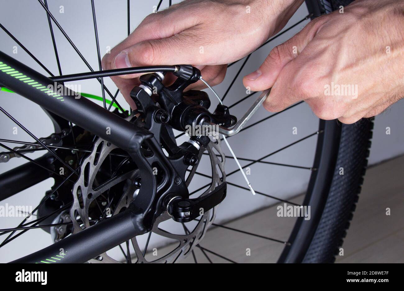 Selfadjusting bike transmission. repair concept. closeup