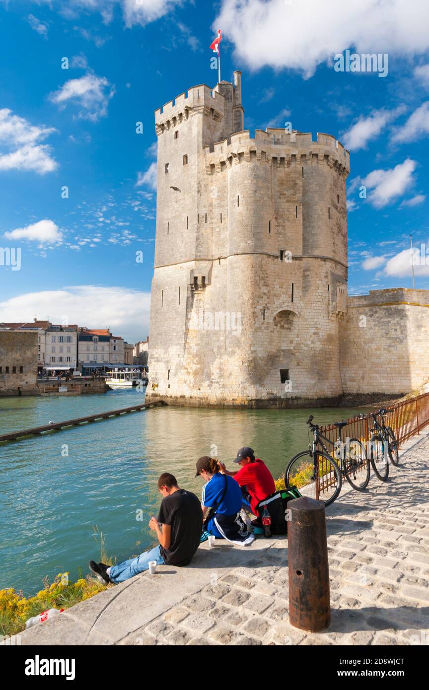 France, Charente-Maritime (17), La Rochelle, Vieux port, Tour Saint Nicolas tower Stock Photo