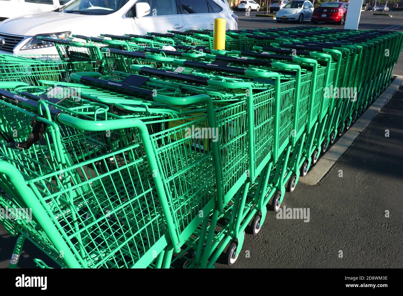 Amazon fresh green shopping carts hires stock photography and images