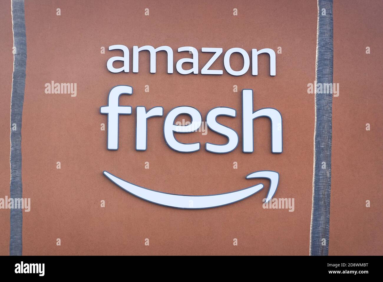 Amazon fresh sign at their new tech smart grocery store in Irvine California Stock Photo Alamy