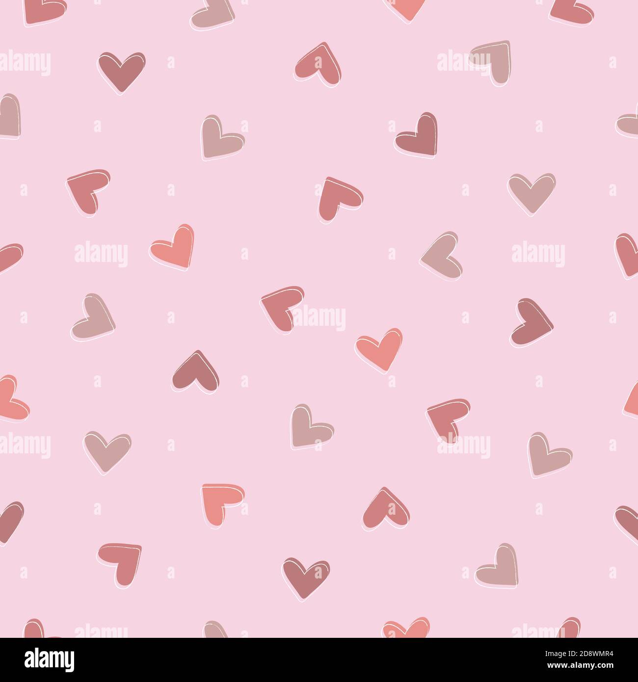 Cute pink hearts seamless pattern. Vector illustration. Love and Saint ...