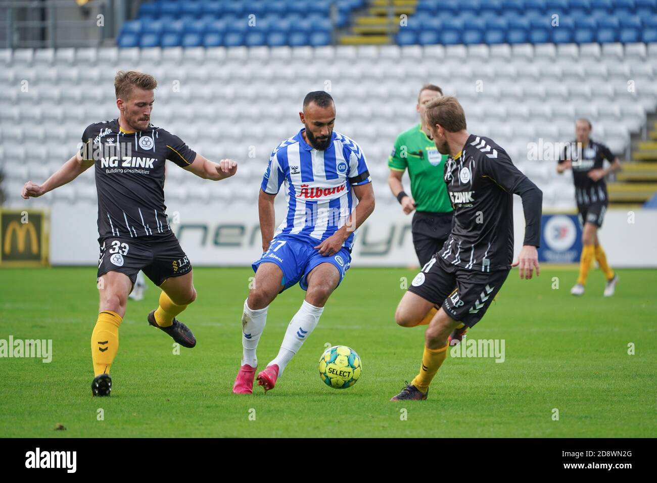 Odense, Denmark. 01st Nov, 2020. Issam (7) of OB seen during 3F Superliga match between Odense Boldklub and AC Horsens at Nature Energy Park in Odense. (Photo Credit: Gonzales Photo/Alamy