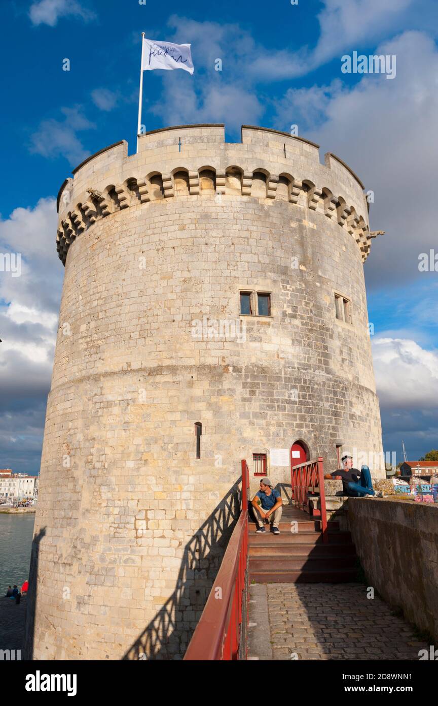 France, Charente-Maritime (17), La Rochelle, Tour de la Chaine tower Stock Photo
