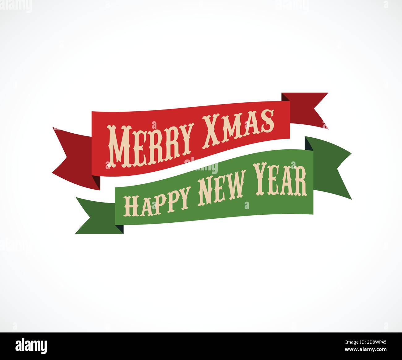 Merry Christmas and Happy New Year ribbons Stock Vector Image & Art - Alamy
