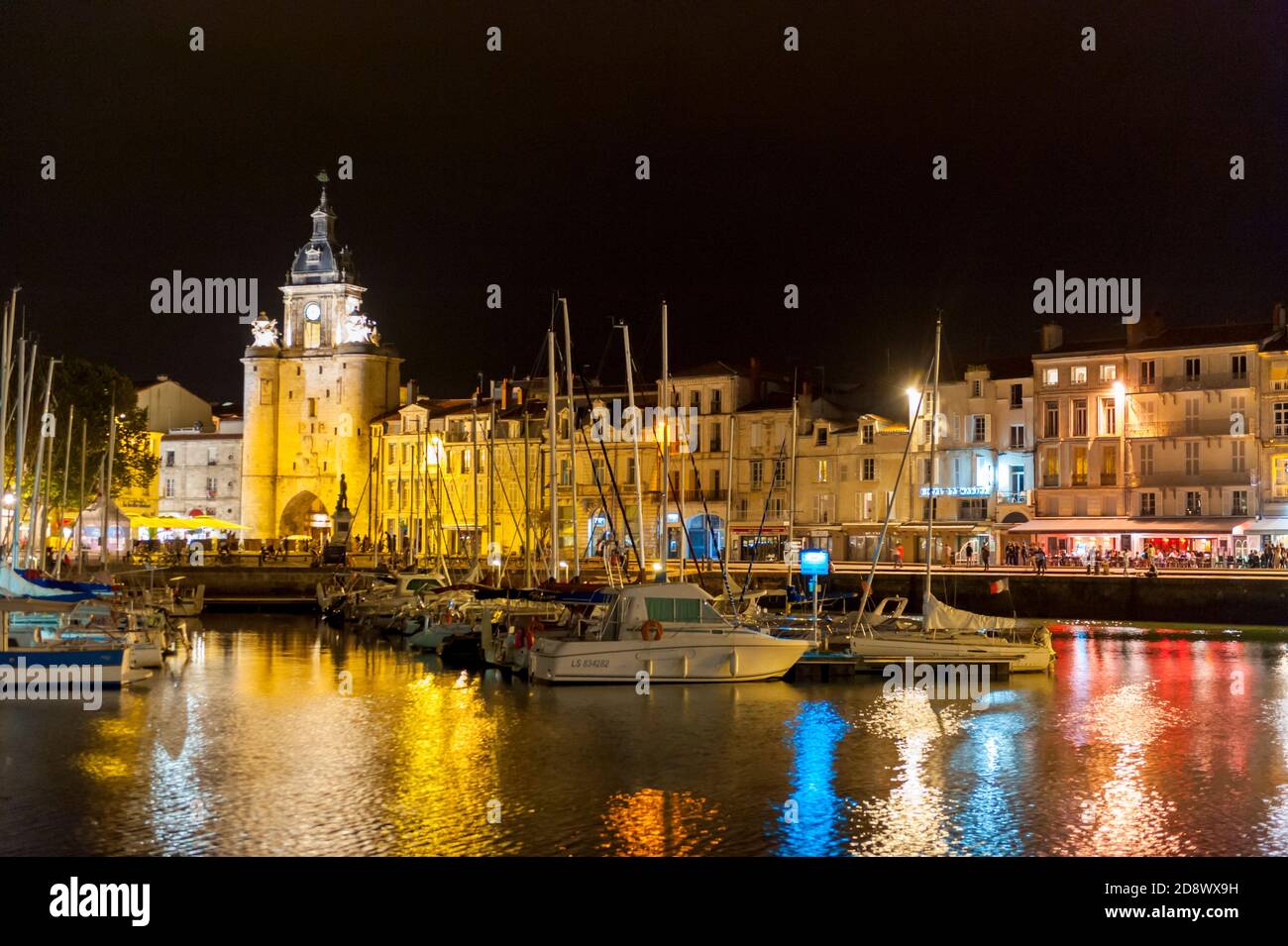 France, Charente-Maritime (17), La Rochelle, vieux port and grosse horloge Stock Photo
