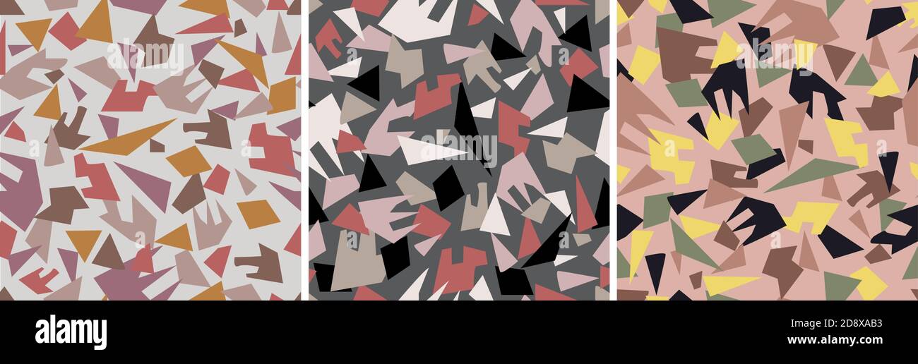 Multicolour terrazzo texture seamless pattern Stock Vector