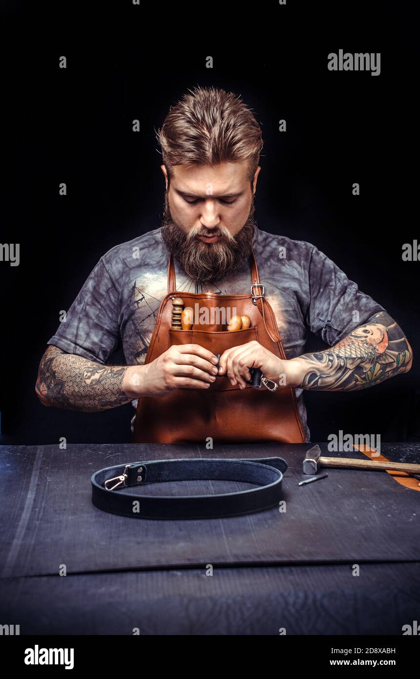 Worker leather works goods tanning hi-res stock photography and images ...