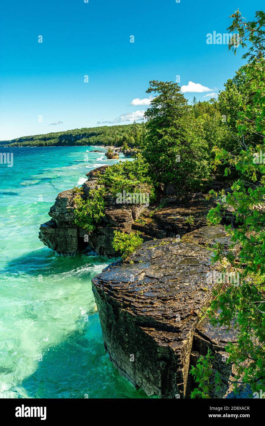 half-log-dump-conservation-area-tobermory-canada-stock-photo-alamy