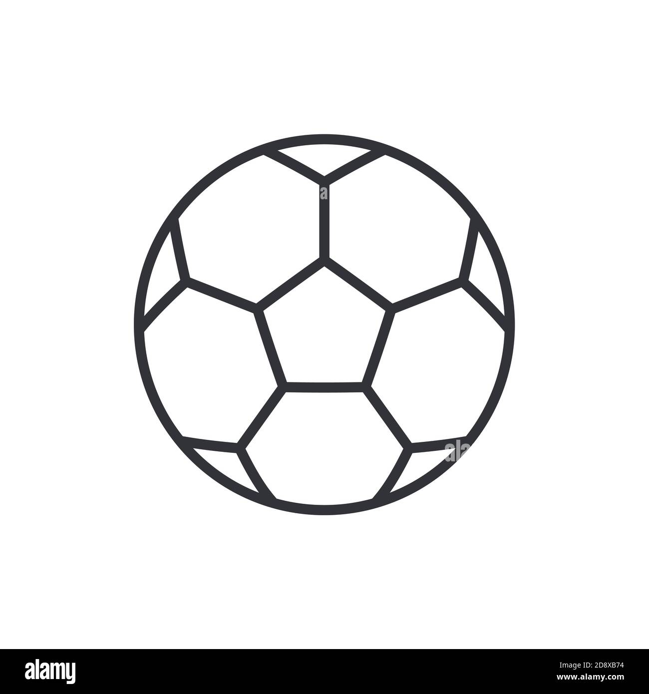 Football Soccer Ball Outline Icon Flat Design Style Thin Line Vector Illustration Stock Vector Image Art Alamy