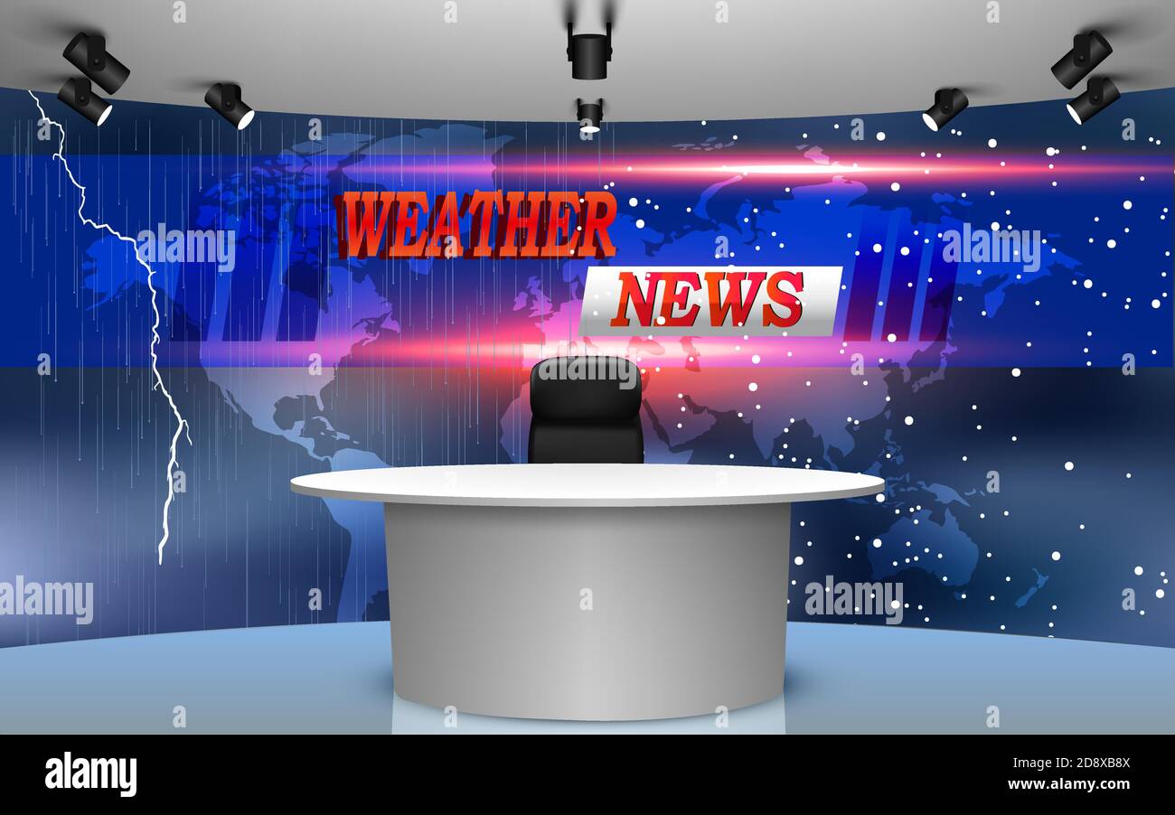 Table And Weather News On Lcds Background In The Studio News Stock Vector Image Art Alamy