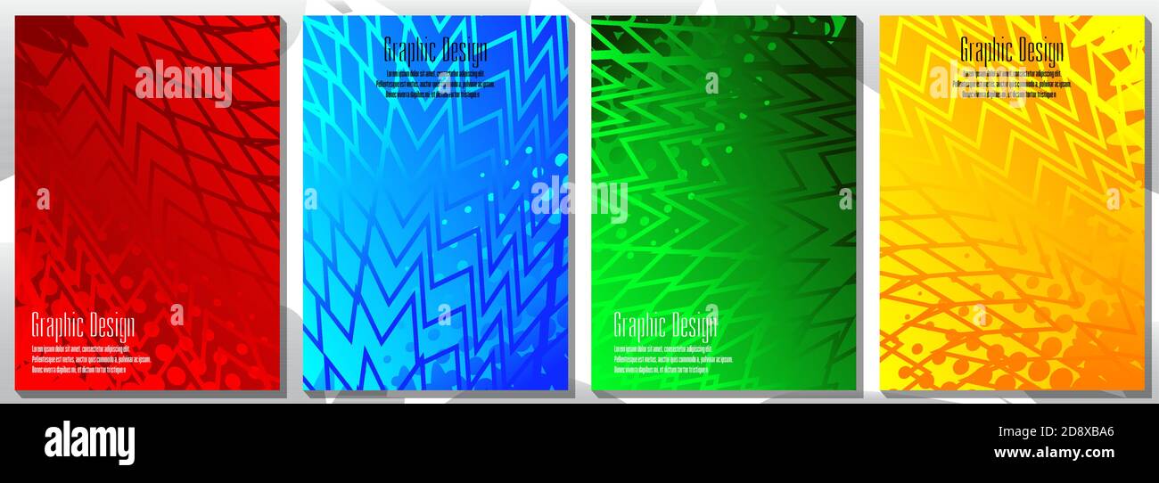 Half tone cover design templates. Layout set of abstract geometric design for covers of books, brochures, notebooks, reports, magazines. Vector Stock Vector