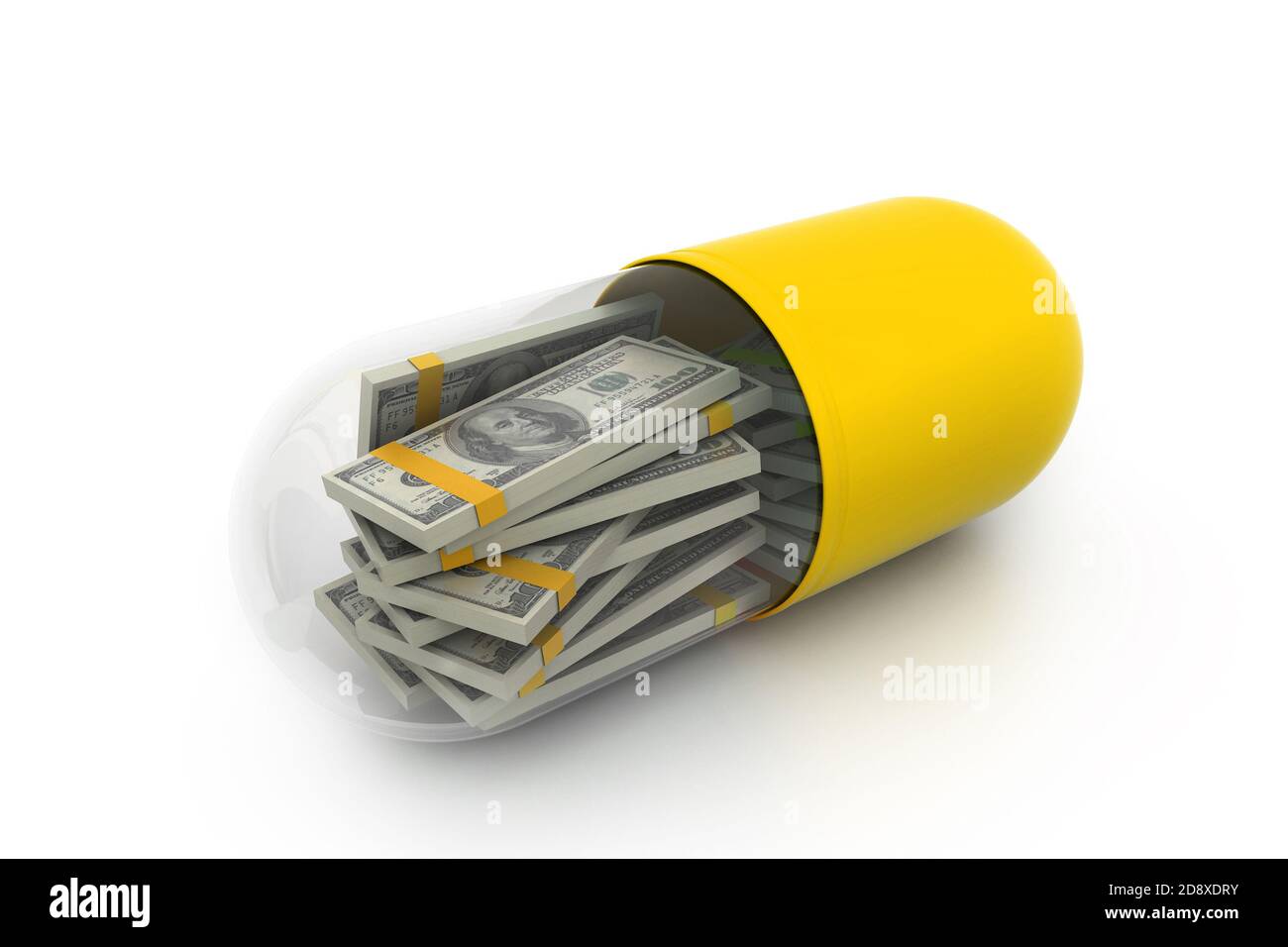 Money inside a capsule Stock Photo Alamy