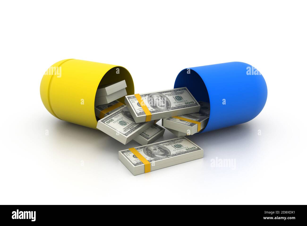 Open capsule with money Stock Photo Alamy