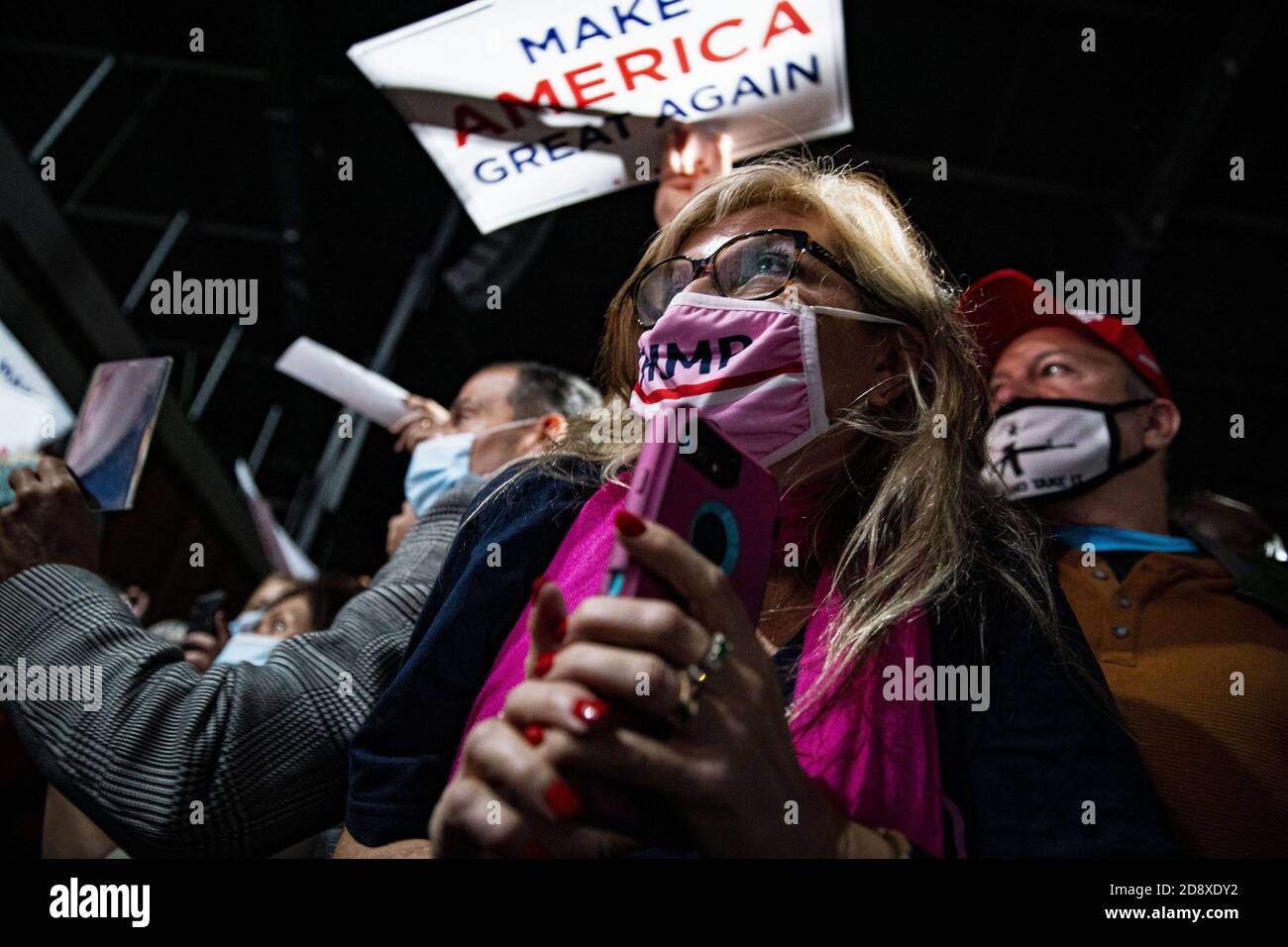 Ivanka Trump Rally Lancaster, United States. 01st Nov, 2020. A woman waits for an ...
