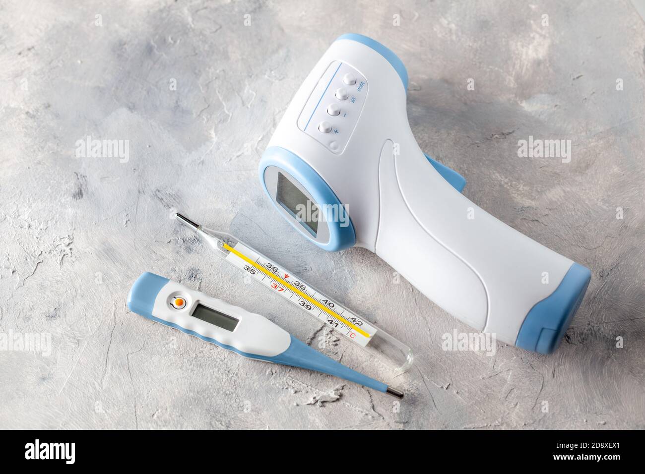 Electronic thermometer for measuring body temperature. Set of