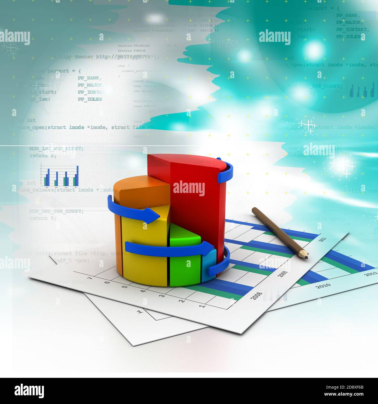 Business chart with growth graph Stock Photo - Alamy