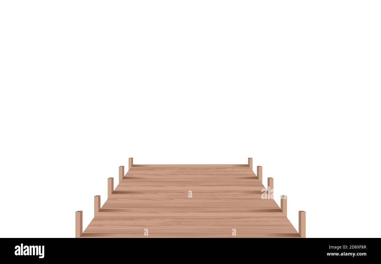 wooden bridge on the white background Stock Vector Image & Art - Alamy