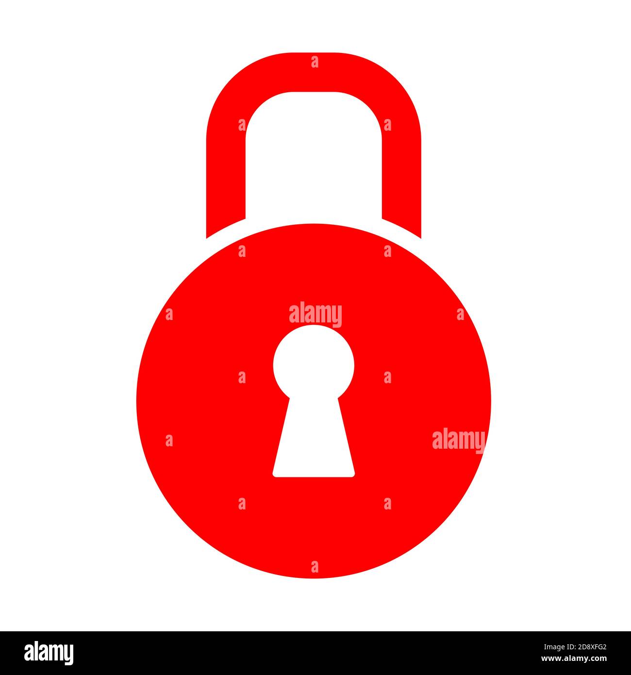 Red Padlock or lock icon vector illustration Stock Vector