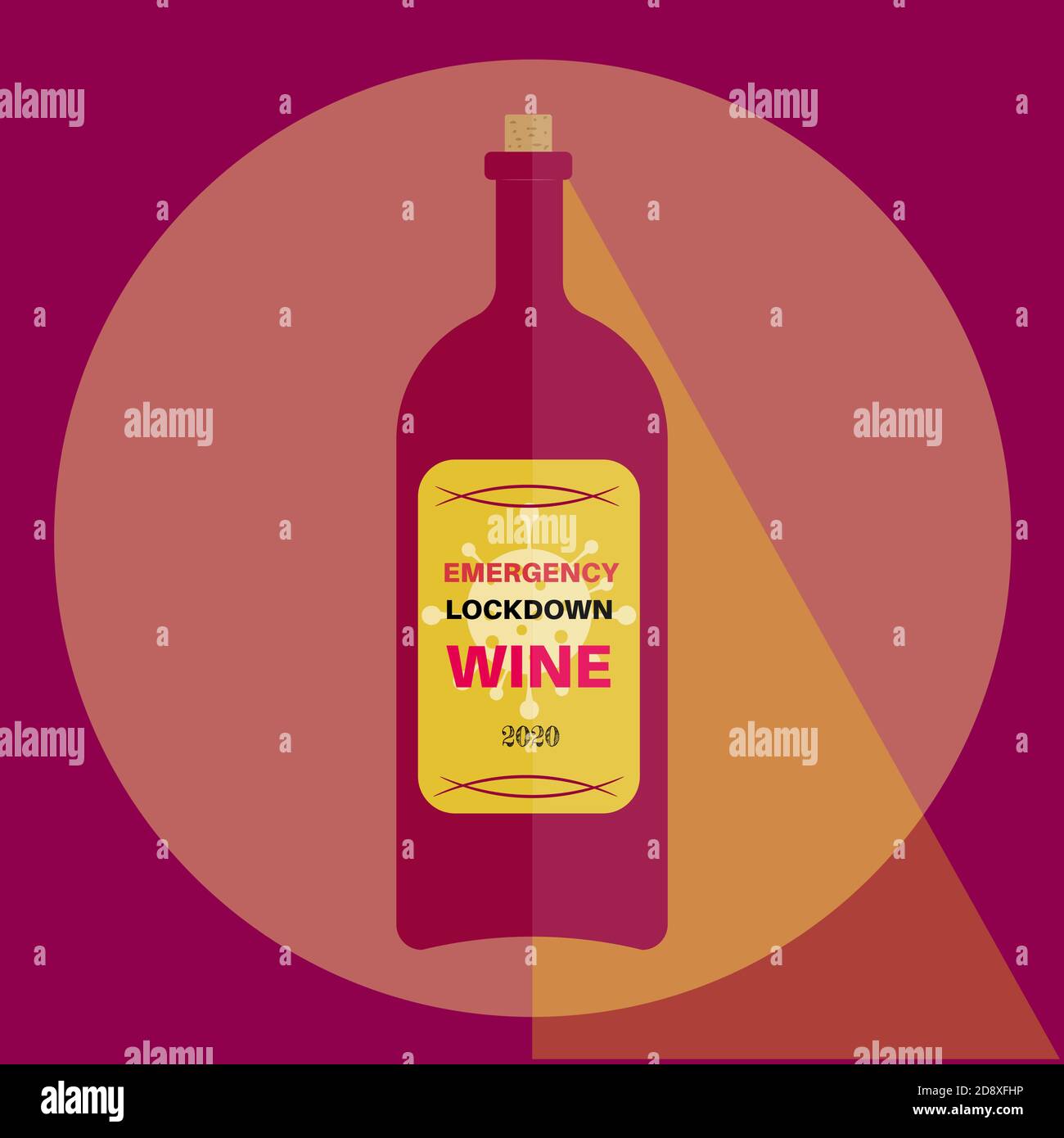 Emergency lockdown wine vector 2020 vintage Stock Vector