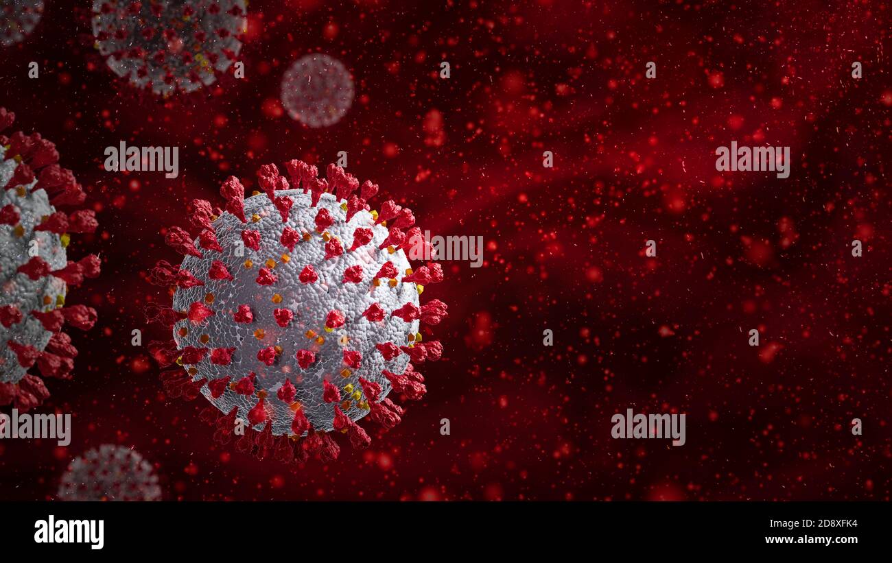Coronavirus Covid-19 Banner background - 3d Illustration Stock Photo